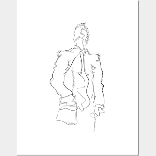 Simple Man Sketch - Male Figure One Line Art Posters and Art